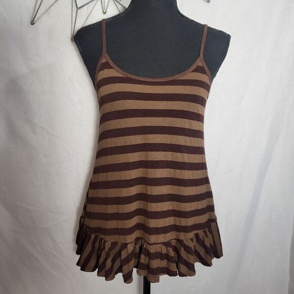 Hard Tail Tops - Hard Tail brown striped tank top